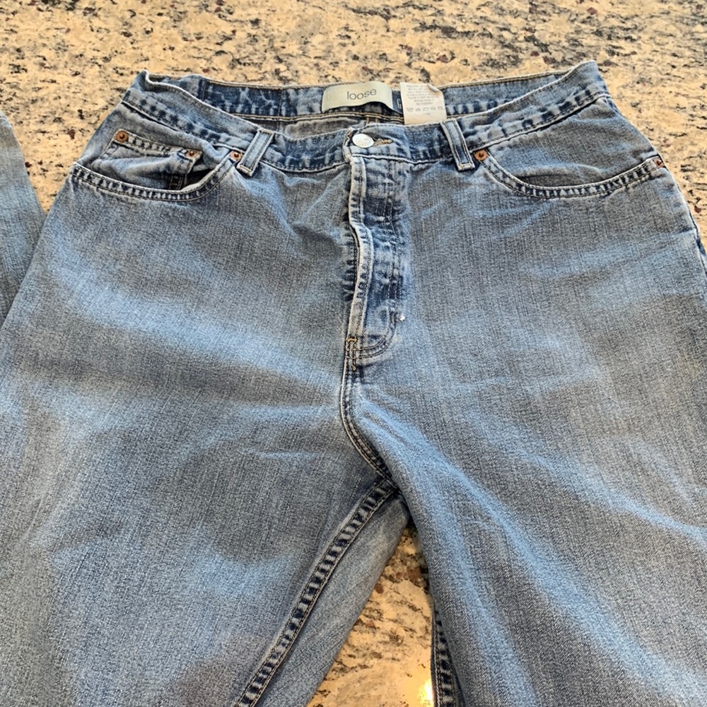 Gap blue jeans loose fit 14 long